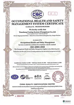 ISO45001: 2018 Occupational health and safety management Standard Certification