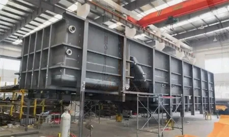 December 16, 2017: Arrival of the first pretreatment process tank on-site